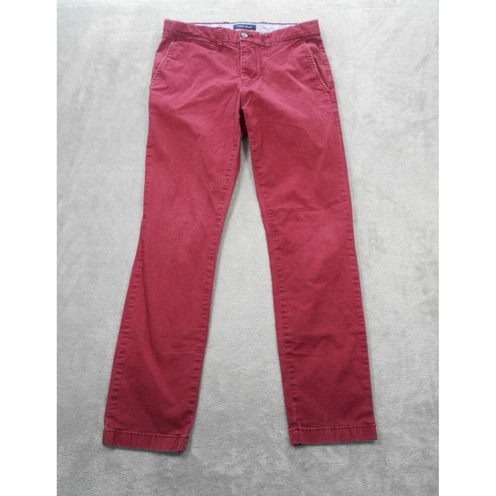 Tommy Hilfiger Chino Pants Mens Sz. 31x32 (29x29) Actual Straight Leg Red